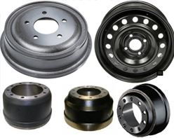 Brush Painting Brake Drum Components 